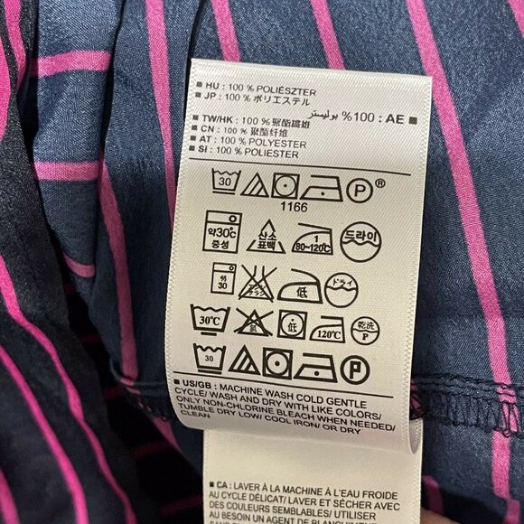 Banana Republic Womens Petite L Striped Sleeveless Split V Neck Top - Picture 6 of 11